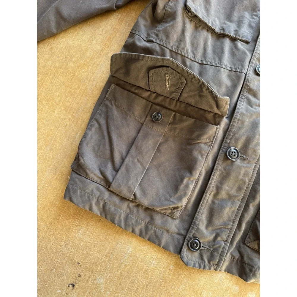 VTG 90s J.Crew Waxed British Millerain Lined Fishing Heavyweight Jacket Small